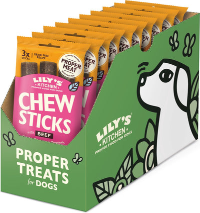 Lily's Kitchen - snack per cani - bastoncini da masticare manzo - 10 x 120 g