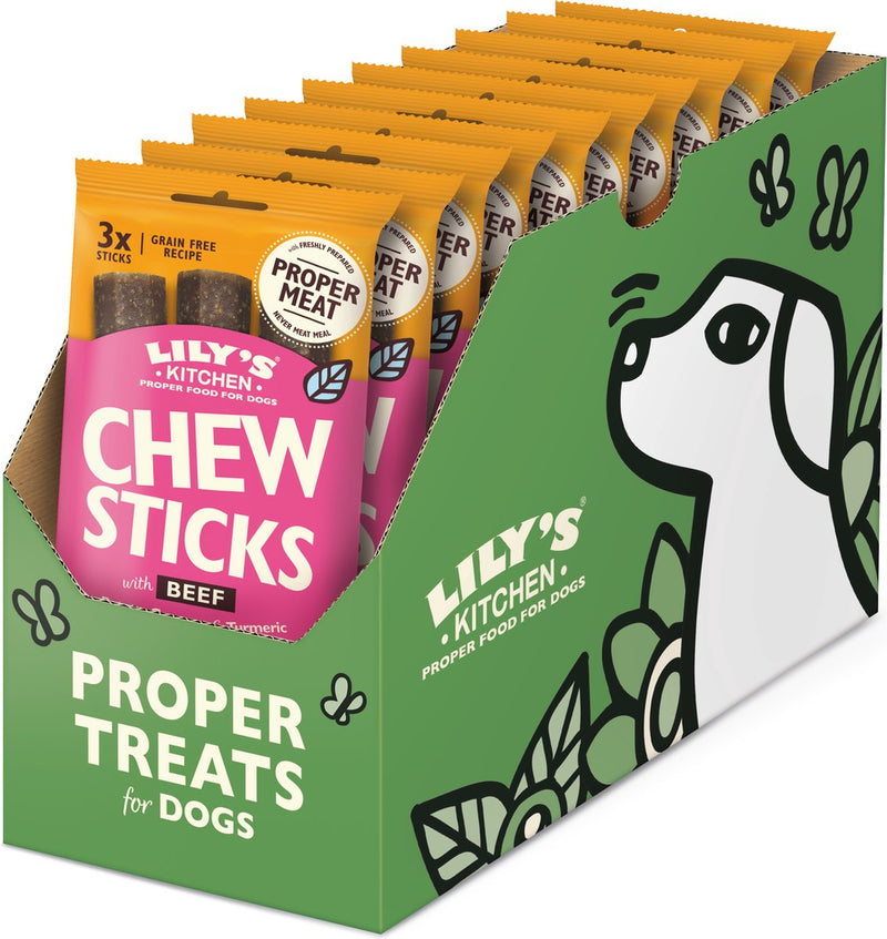 Lily's Kitchen - snack per cani - bastoncini da masticare manzo - 10 x 120 g