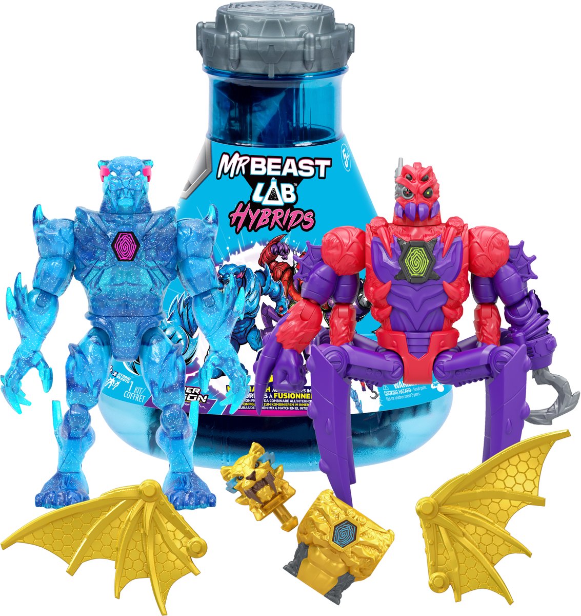 Spectron mrbeast lab figuras de acción híbridas araña vs pantera energética