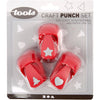 Perforatori Creativ Company, stella, cuore, albero di Natale, misura 16 mm, rosso, 1 set