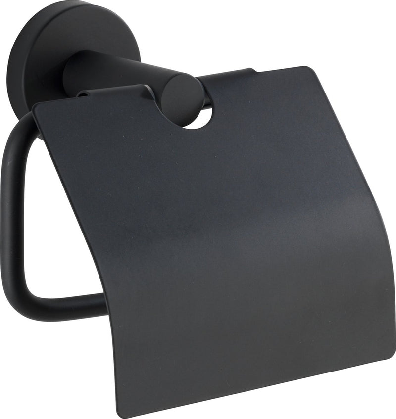 Wenko portarrollos con solapa bosio acero inoxidable negro mate - portarrollos