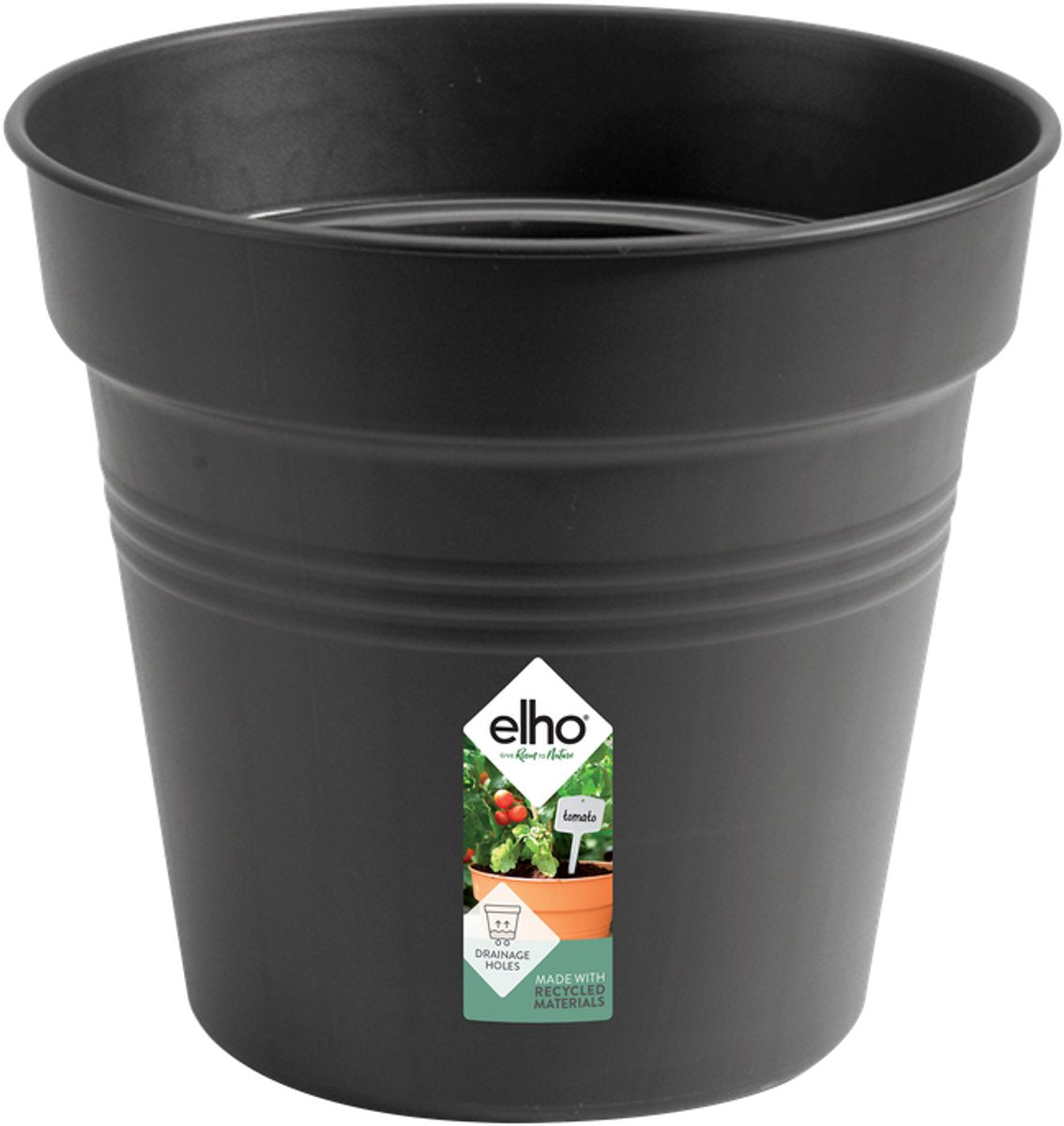 Elho green basics kweekpot 19 - kweekpot voor binnen en buiten - ø 19.0 x h 17.4 cm - living black