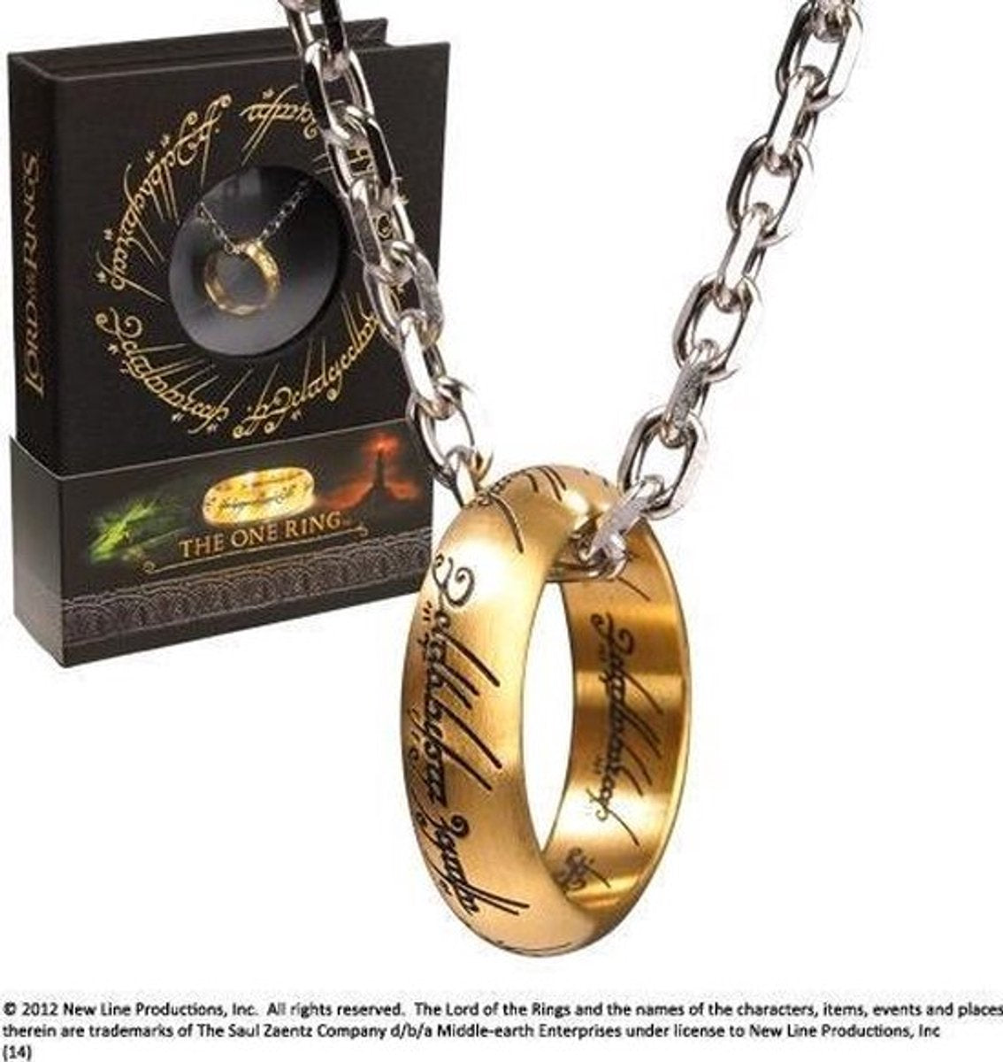 La noble colección El señor de los anillos - la réplica de un anillo - acero inoxidable con cadena