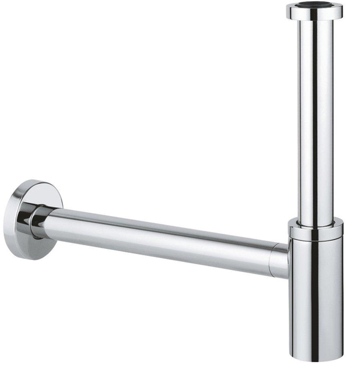 Sifone Grohe design universale 1 1 4 con scarico a parete e rosetta cromata
