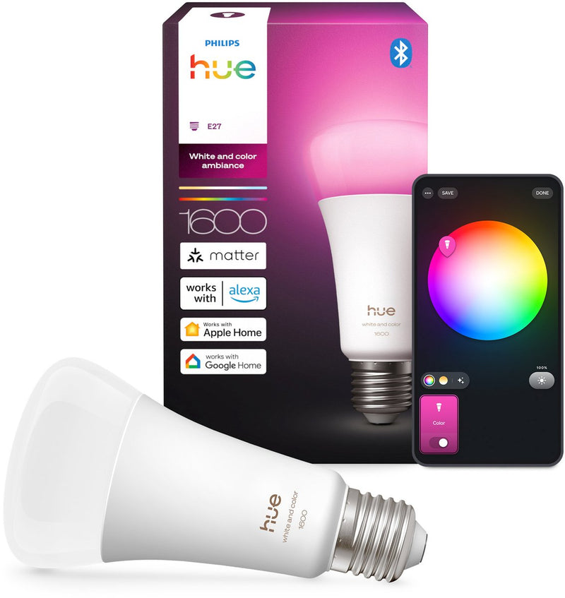 Lampadina Philips Hue smart LED A67, luce bianca e colorata, attacco E27