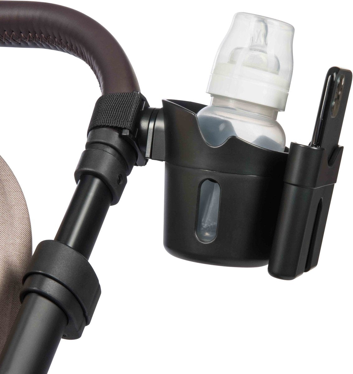 Dooky portabicchieri e telefono universale 2 in 1 - per passeggino e passeggino - nero - design ruotabile a 360 gradi