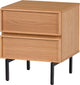 Woood tours cómoda mesita de noche 2 cajones melamina mdf - natural