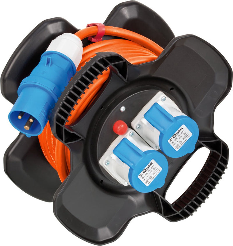 Brennerstuhl avvolgicavo cee avvolgicavo da campeggio x-gum con cavo da 10 m in arancione (avvolgicavo con 2 prese cee + 3 prese, per uso esterno permanente, prodotto in Germania)