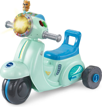 Vtech 2in1 corriendo scooter azul
