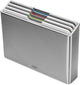 Joseph joseph folio™ steel set van 4 kleur-gecodeerde snijplanken in rvs houder (light stone)