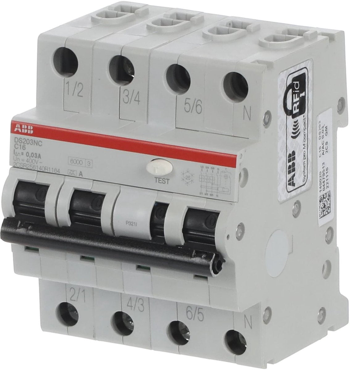 Busch-jaeger abb 2csr256140r1164 aardlekschakelaar zekeringautomaat 4-polig