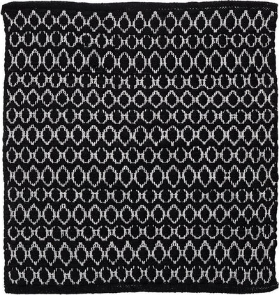Sealskin - boho badmat 60x60 cm - polyester katoen - zwart