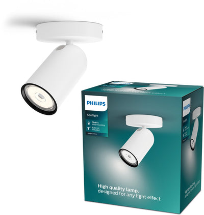 Philips led philips pongee opbouwspot - 1-lichts - wit