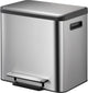 Eko - ecocasa recycler pedaalemmer 12+12 liter - stainless steel - mat rvs - prullenbak