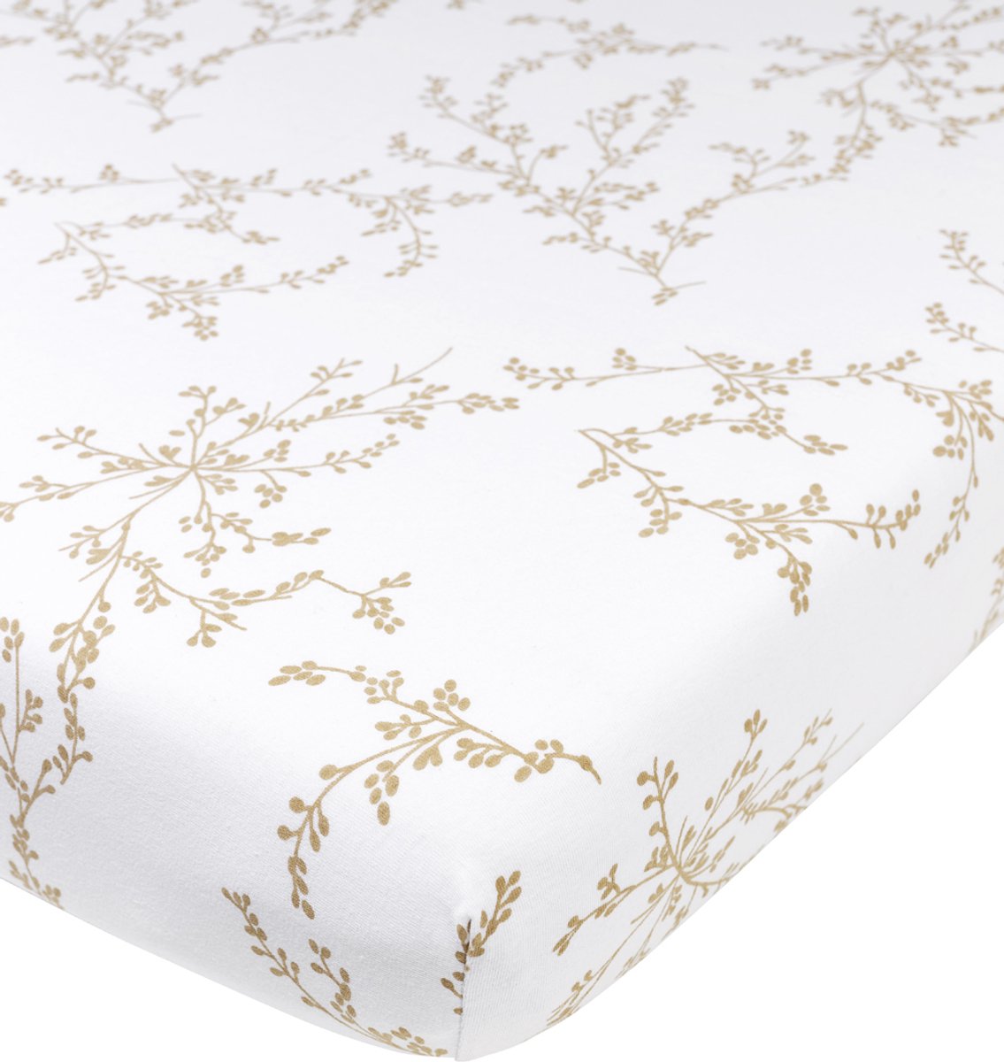 Meyco baby branches hoeslaken ledikant - sand - 60x120cm