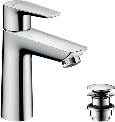 Hansgrohe talis e - wastafelmengkraan - ééngreeps bediening - met afvoerplug - 110mm maat - chroom