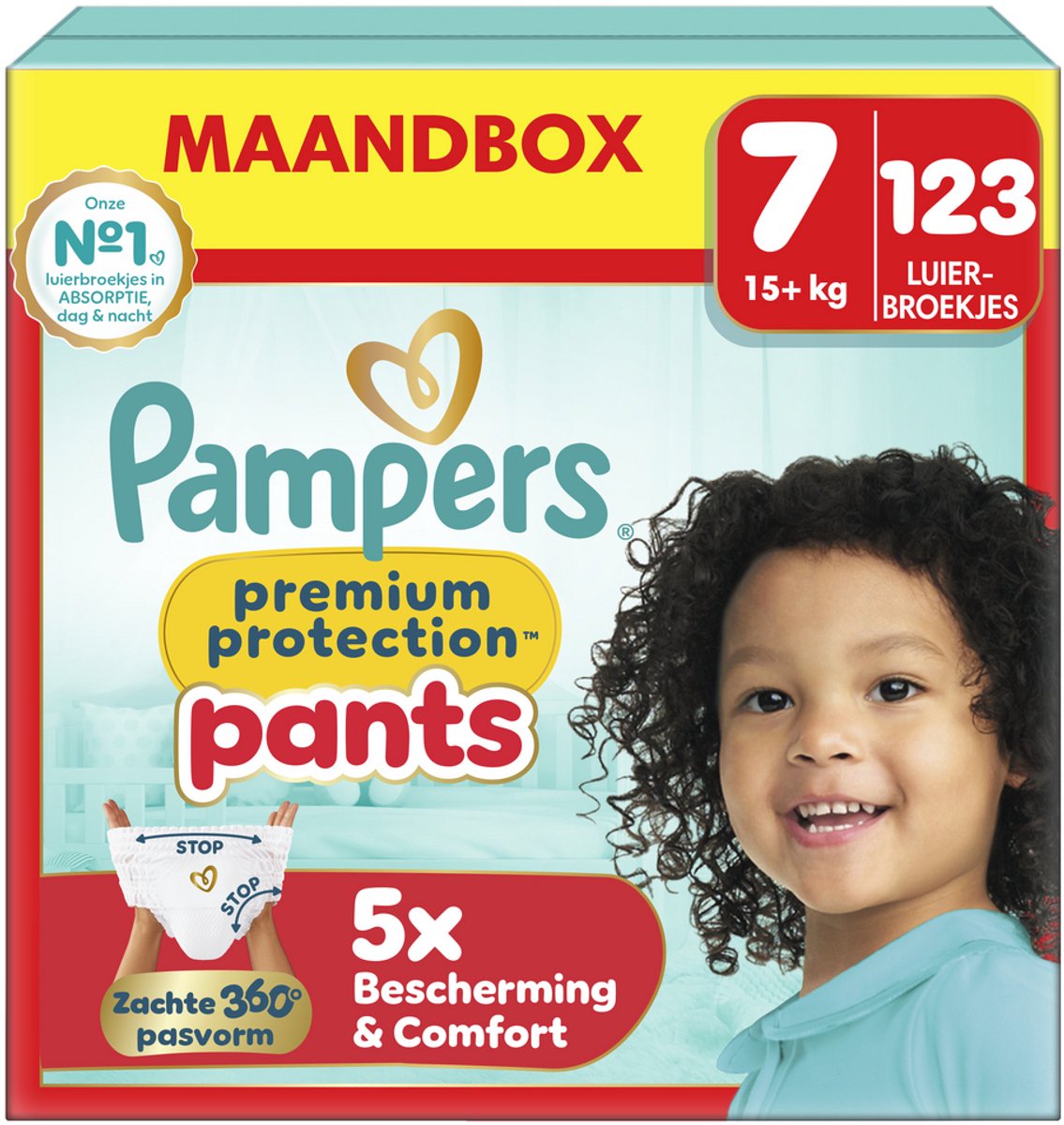 Pampers premium protection pants maat 7, 123 luierbroekjes, 15kg+