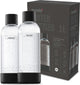 Mysoda - juego de 2 botellas reutilizables de 1 litro - negro - apto para dispositivos
