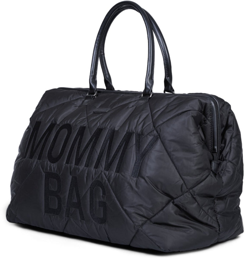 Borsa per allattamento Childhome mommy bag® - borsa per pannolini imbottita - nera - spaziosa idrorepellente - 55x30x40 cm