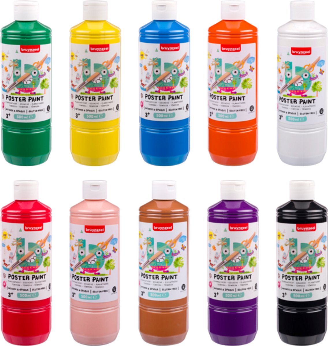 Pintura gouache Bruynzeel surtido 10x500ml