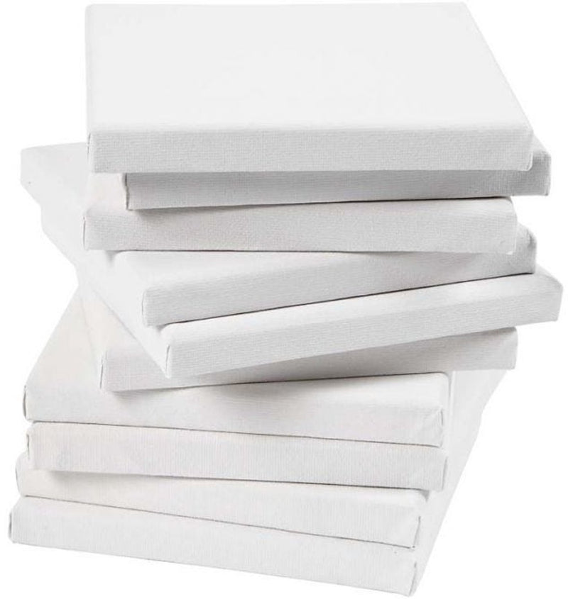 Creativ company lienzo tensado, d: 1,6 cm, dimensiones 15x15 cm, 280 gr, blanco, 80 piezas 1 caja