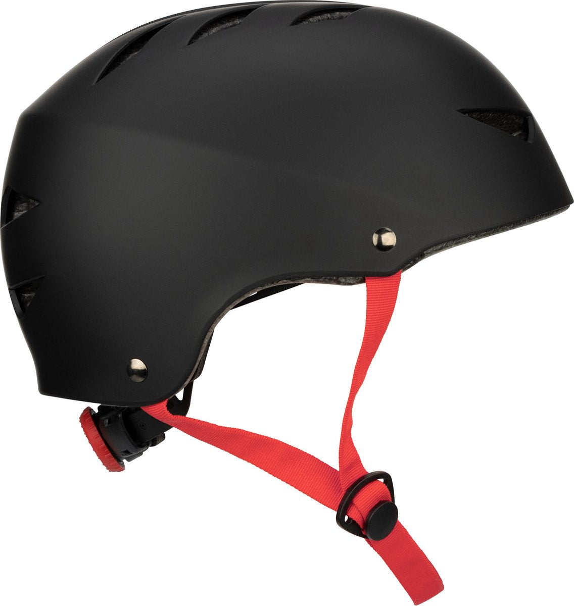 Nijdam skate helm verstelbaar - dark fyre - maat s - zwart rood
