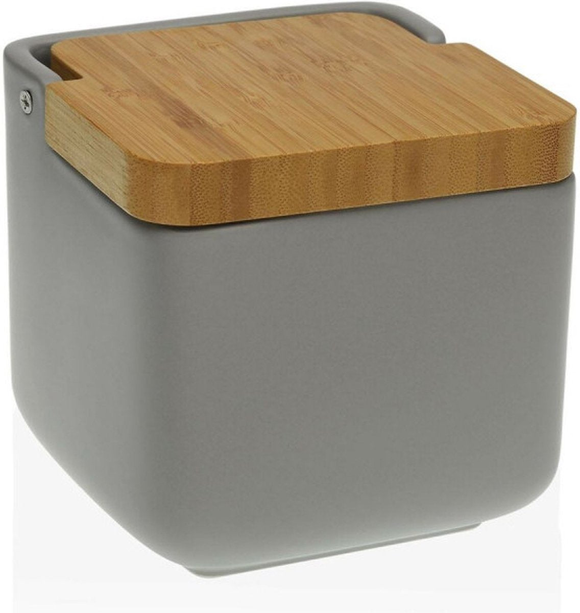 Versa saliera con coperchio grigio bambù dolomite (11,7 x 11 x 11,7 cm)