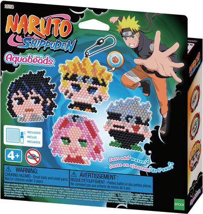 Juego de manualidades con llavero Naruto de Aquabeads: cuentas que se pegan con agua