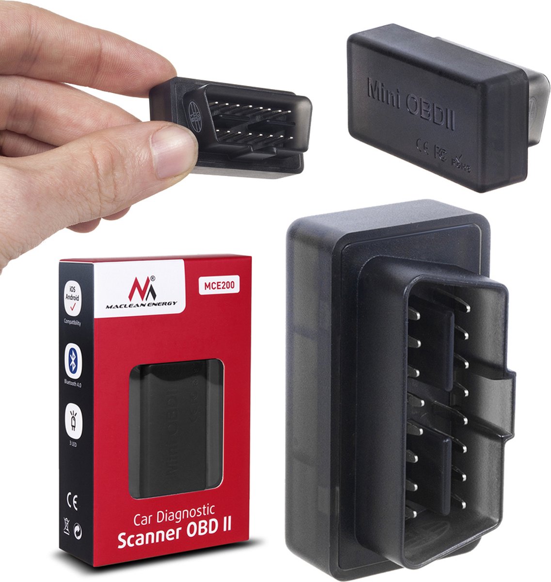 Lectura del ordenador del coche Maclean - diagnóstico y mensajes de error obd2 obdii scanner ios android bluetooth4.0 mce200