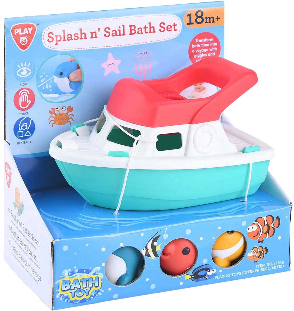 Playgo bath set boat with syringe figures - 4 pieces.