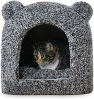 40 strizzanti il ​​cesto gatto iglo orsacchiotto grigio