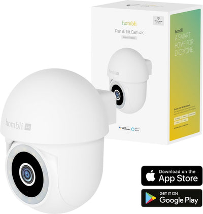 Hombli 4k pan tilt - security camera - outdoor surveillance camera - 4k - colored night vision - tracking function - white