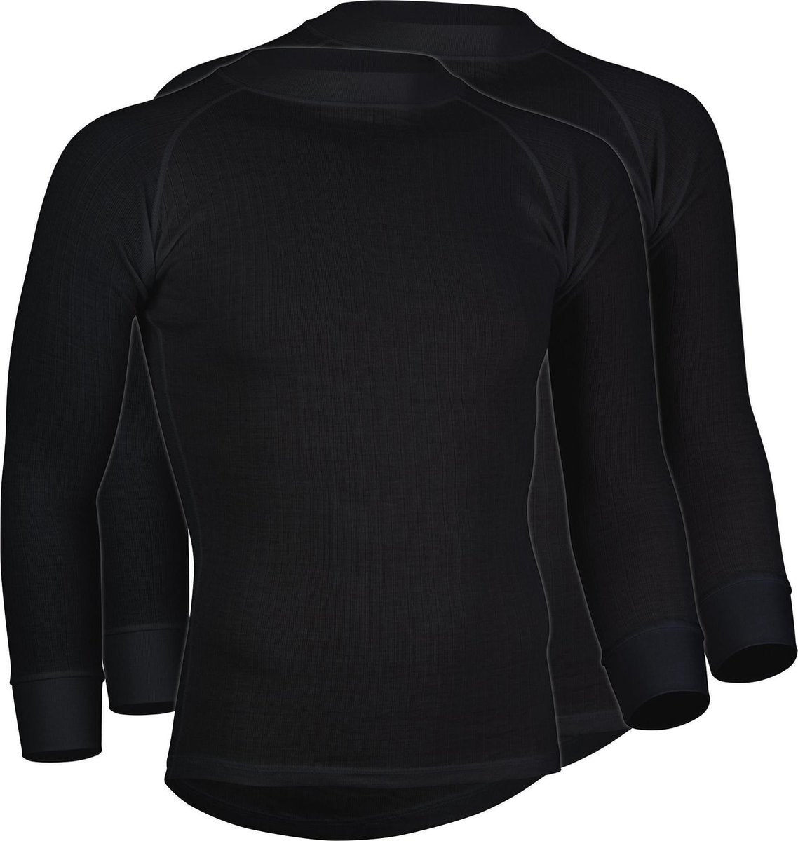 Avento thermoshirt lange mouw - heren - 2-pack - zwart - maat s