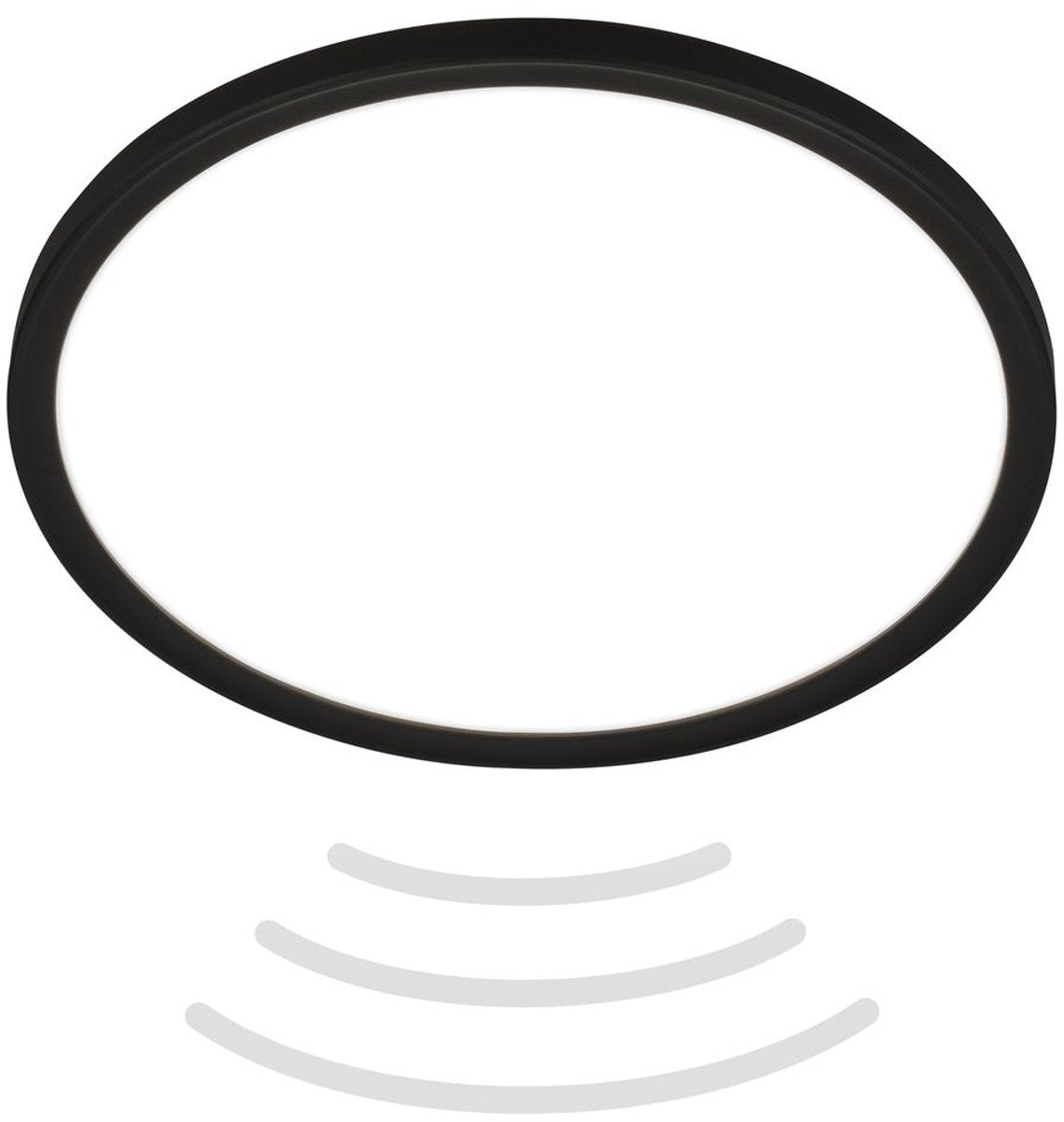 B.k.licht move - led badkamerverlichting - plafondlamp met bewegingsmelder - plafonniere met indirect licht - ø29 cm - zwart