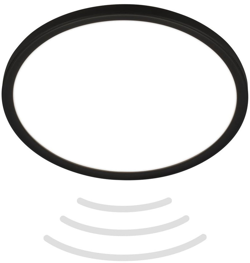 B.K.licht move - Iluminación LED para baño - Lámpara de techo con detector de movimiento - Lámpara de techo con luz indirecta - ø29 cm - negro