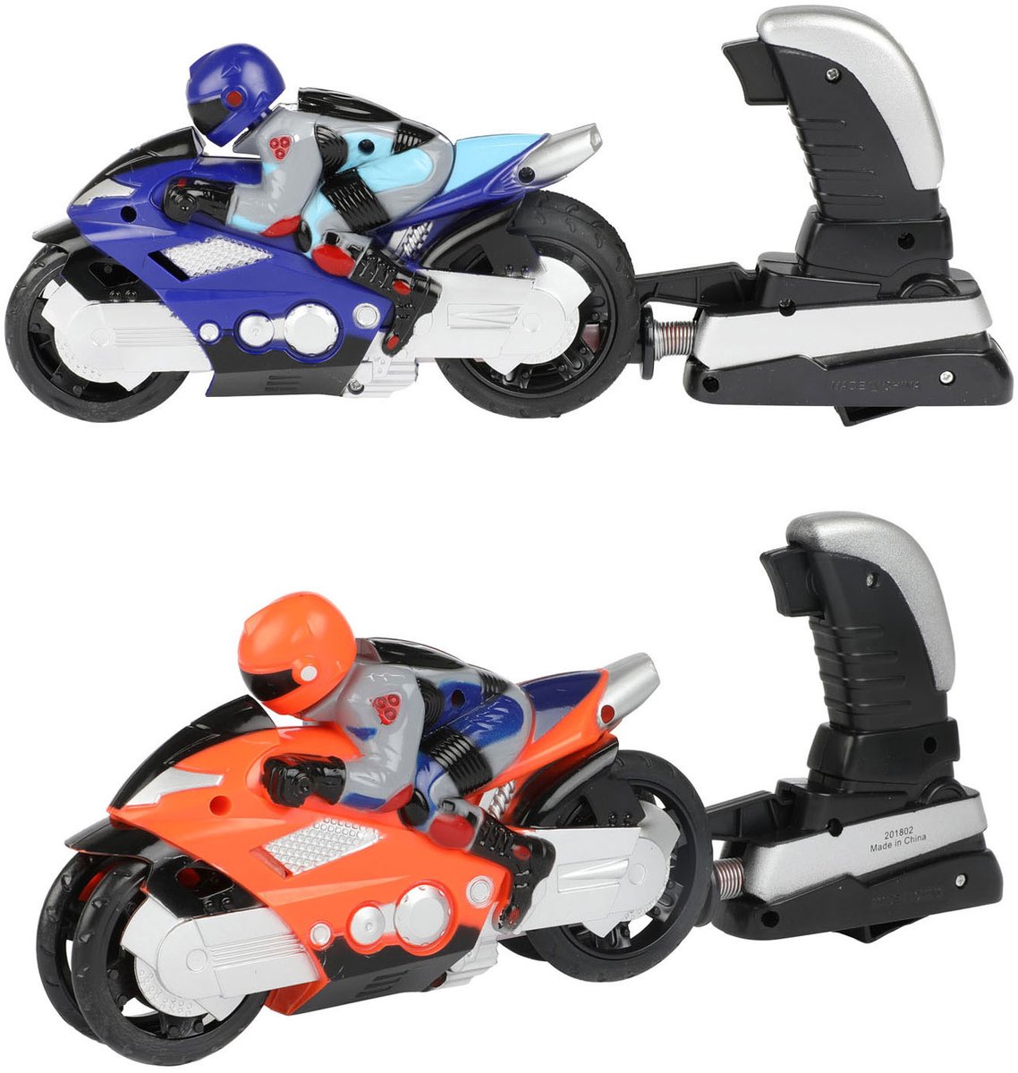 Toi-toys afschietmotor met rijder 12 cm