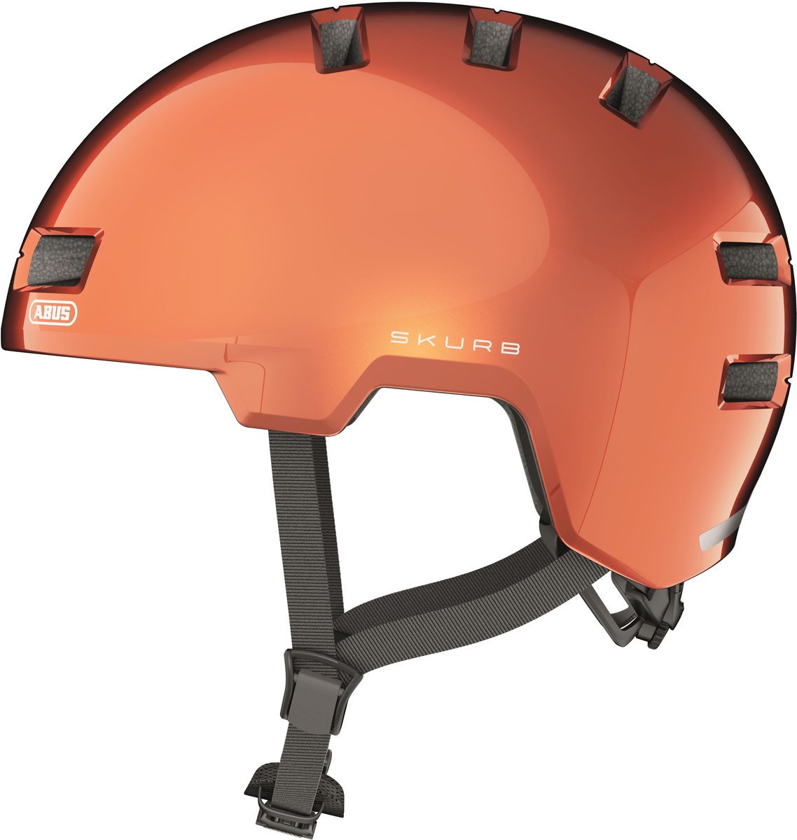 Abus fietshelm skurb goldfish orange s - 52-56 cm - oranje - geschikt voor gebruik op elektrische fietsen - stadsfietsen - 300 g