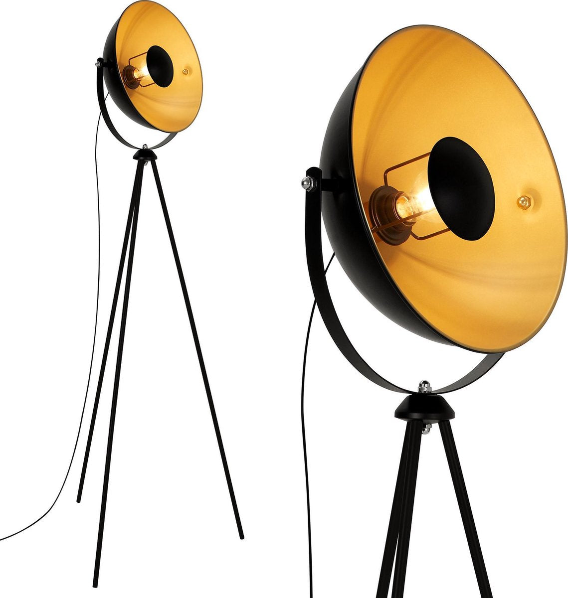 Briloner sabbia - lampada da terra soggiorno - lampada da terra industriale - oro nero - attacco E27 - metallo - 148 cm