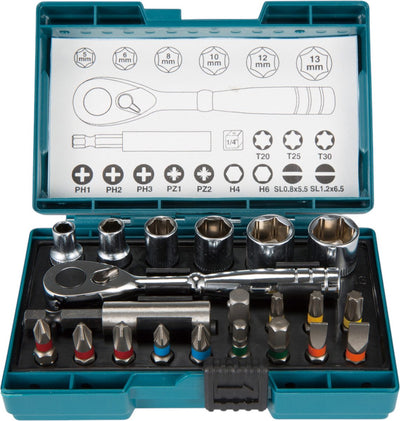 Makita b-54081 Set di punte per cacciavite da 21 pezzi con cricchetto
