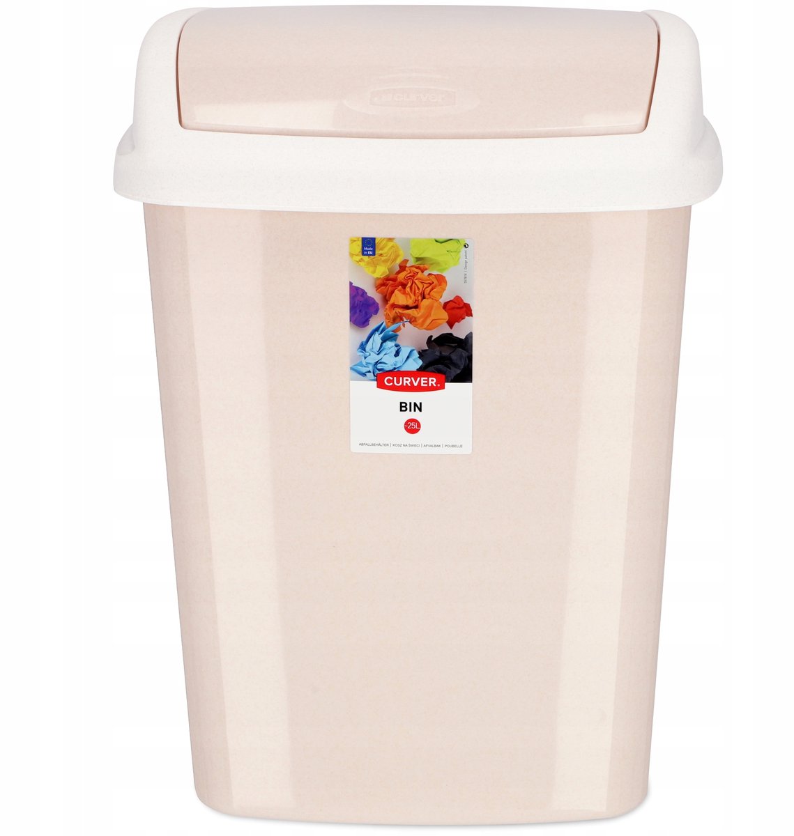 Curver mölleimer met schuifdeksel dominik 25l beige wit