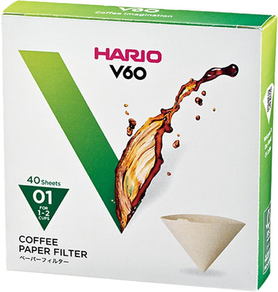 Hario v60 filter paper - 01 size - 40 pieces - brown