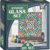 Creative craft group tegel schilderen glas in lood - incl. 4 verfkleuren 2 kwasten