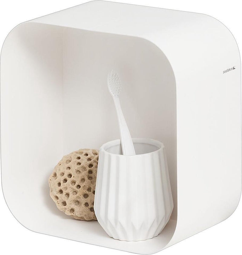 Sealskin brix - estante de pared con elemento de pared cubo de pared - 12x24x24 cm - metal - blanco