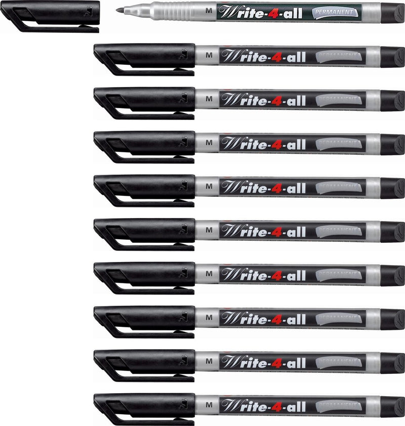 Stabilo write-4-all - pennarello indelebile - medio 1,0 mm - scatola da 10 pezzi