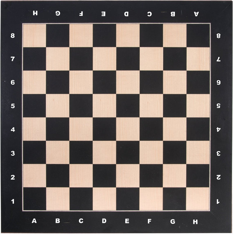Tablero de ajedrez Engelhart – arce con incrustaciones 40x40 cm – con coordenadas (letras y números) – tablero de madera para juego de ajedrez –