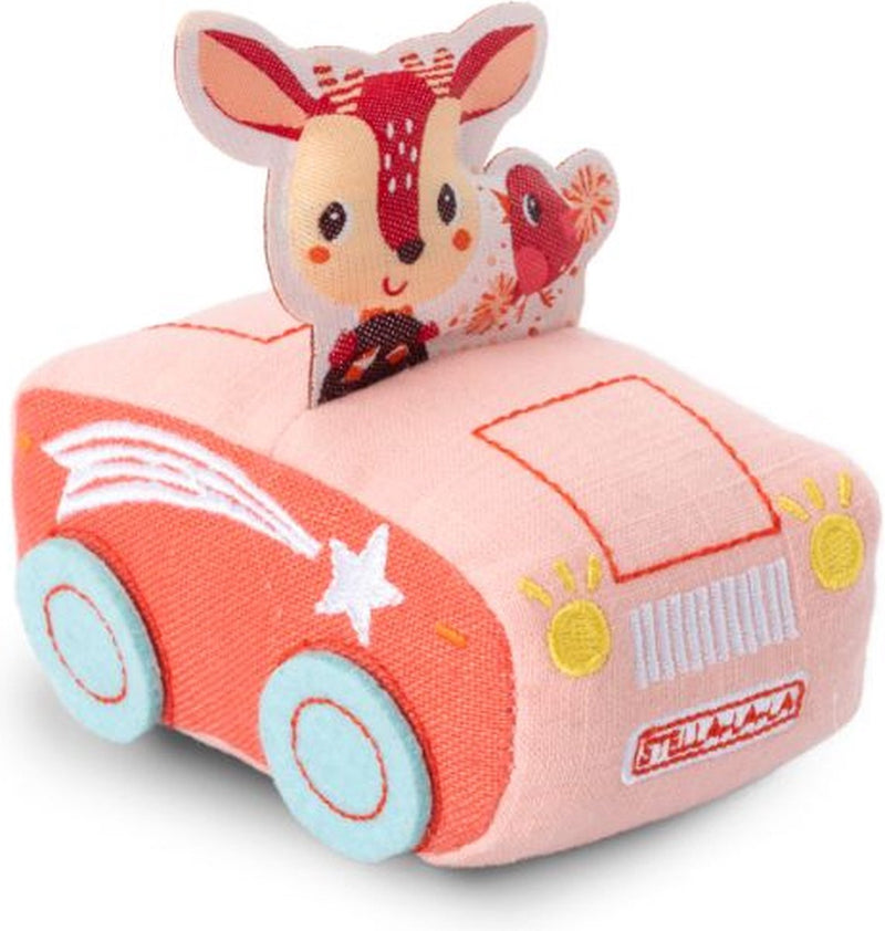 Lilliputiens - Pullback Car Stella - questa macchinina morbida è ideale per le manine dei più piccoli - basta tirare indietro e saltare, l'auto decolla - adatta a partire da 18 mesi