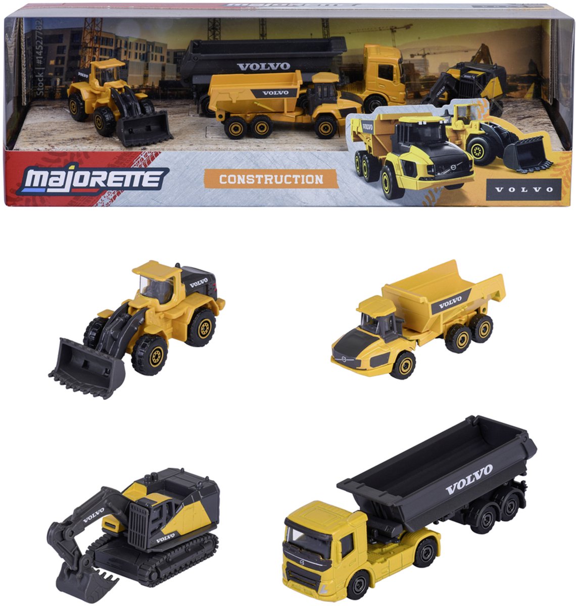 Construcción Majorette Volvo, 4 piezas.