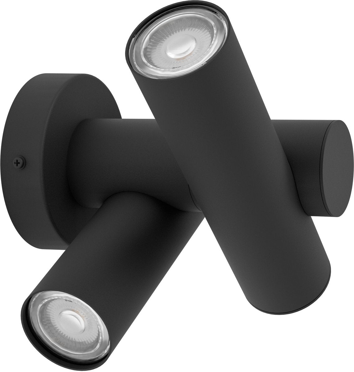 Lampada da parete per esterno Eglo Fossignano - LED - 25,3 cm - nero trasparente - inclinabile