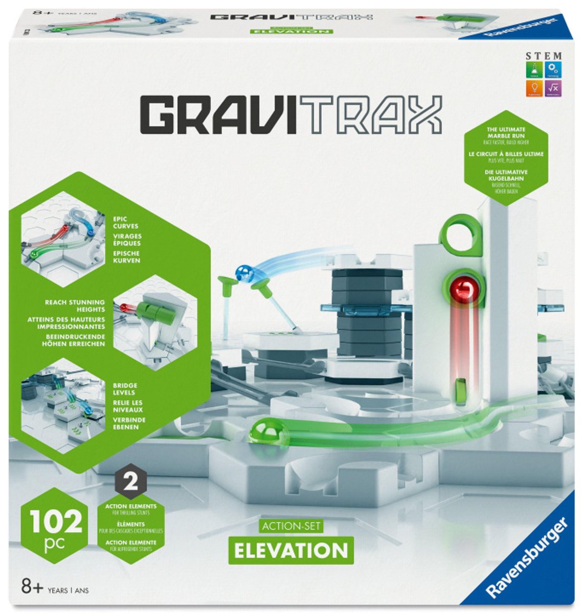 Ravensburger – elevación del set de acción gravitrax – sistema de pista de mármol – a partir de 8 años