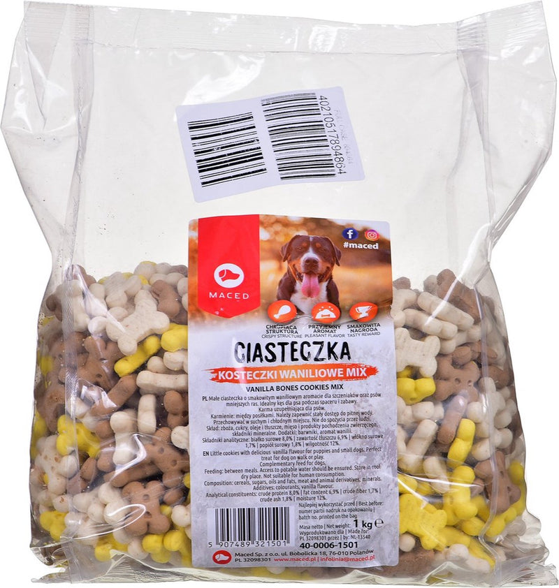 Biscotti mace-d maced bone mix vaniglia - snack per cani - 1 kg